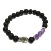 Armband Lavasteen  - Vis amethist