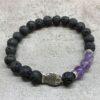 Armband Lavasteen  - Vis amethist