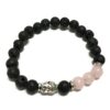 Armband Lavasteen - Boeddha rozenkwarts