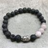 Armband Lavasteen - Boeddha rozenkwarts