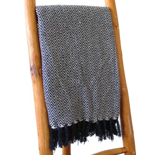 Boho Comfort Plaid - Marineblauw Zigzag