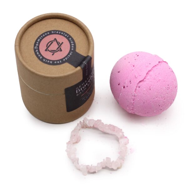 Badbom met rozenkwarts edelsteen armband