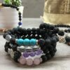 Armband Lavasteen - Boeddha rozenkwarts