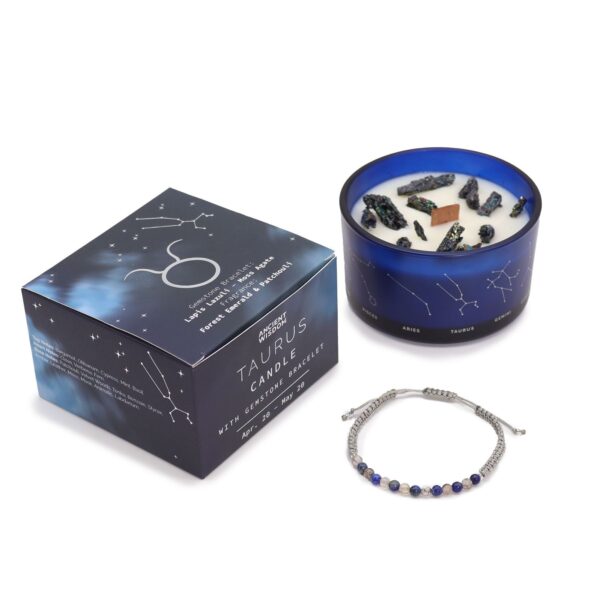 Sterrenbeeld Kristallen Kaars met Edelsteen Armband - Stier