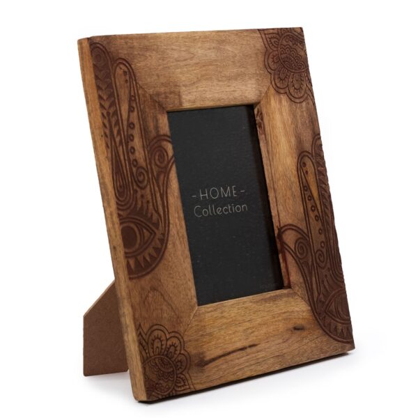 Fotolijst (middelgroot) van mangohout (voor 10x15cm) 26x20x2cm - Hamsa - Zwart