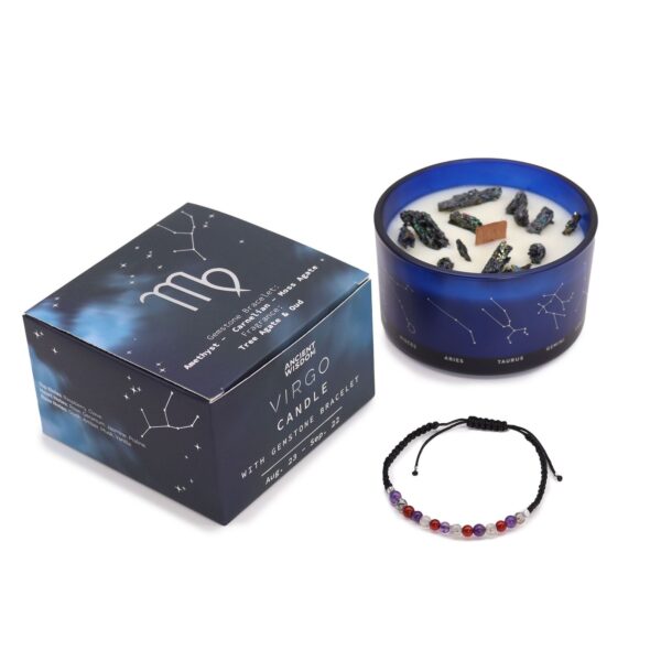 Sterrenbeeld Kristallen Kaars met Edelsteenarmband - Maagd